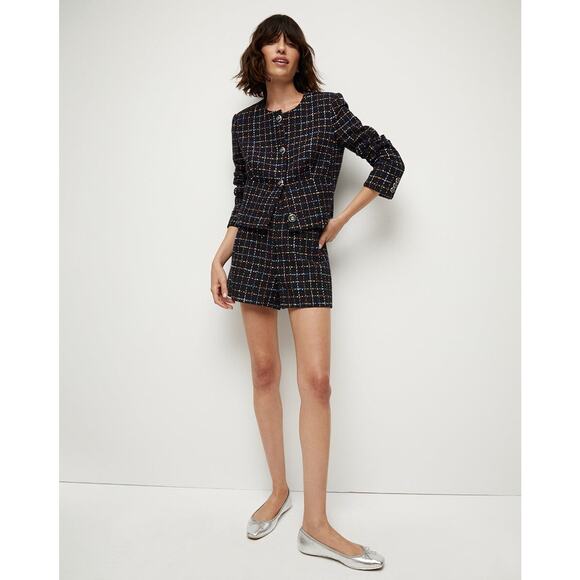 NEW Veronica Beard Jazmin Tweed Short, Navy Multi, Size 8 - Picture 7 of 10